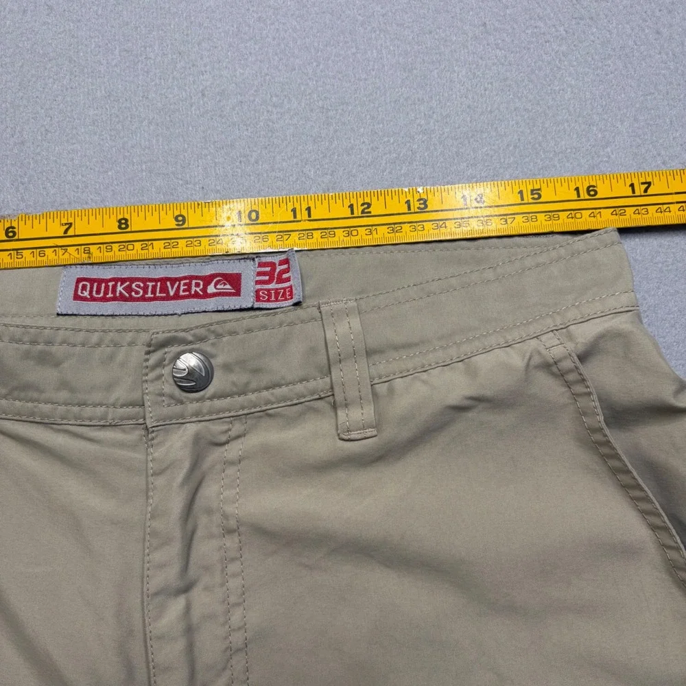 Quiksilver Cargo Shorts Men 32 Tan Vintage Y2K Khaki Baggy Surf Skater EG83